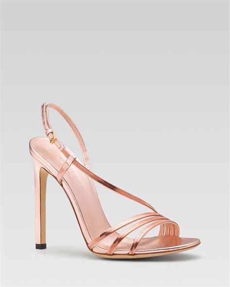 gucci rose gold heels|gucci gold block heels.